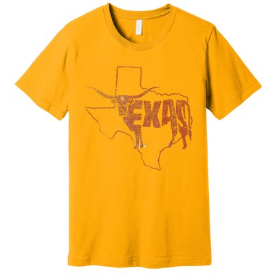 Vintage Longhorn Texas Trendy Austin Pride Retro Design Premium T-Shirt