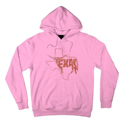 Vintage Longhorn Texas Trendy Austin Pride Retro Design Hoodie