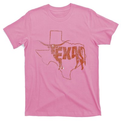 Vintage Longhorn Texas Trendy Austin Pride Retro Design T-Shirt