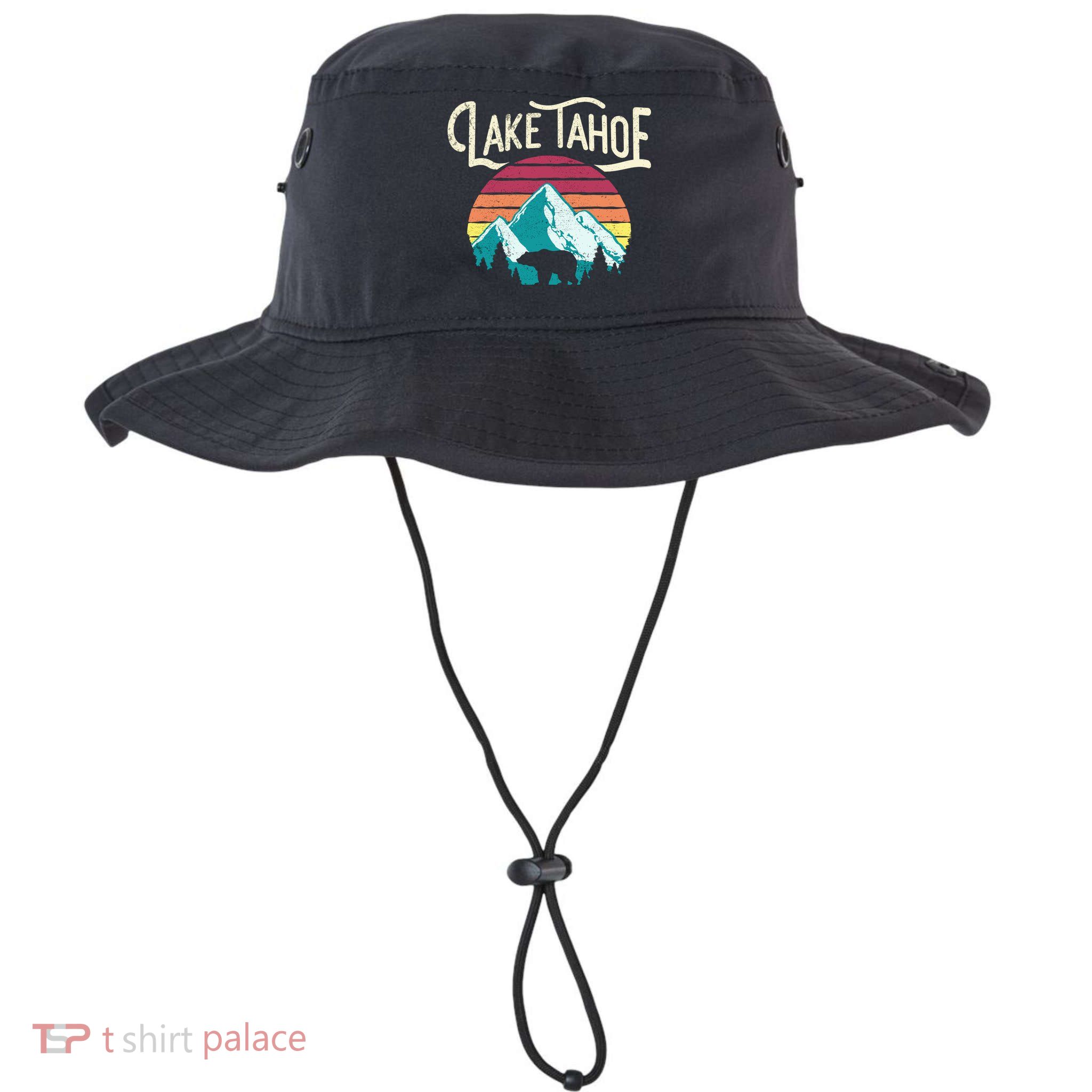 Vintage Lake Tahoe Mountain Bear California Retro Gift Bucket Hat