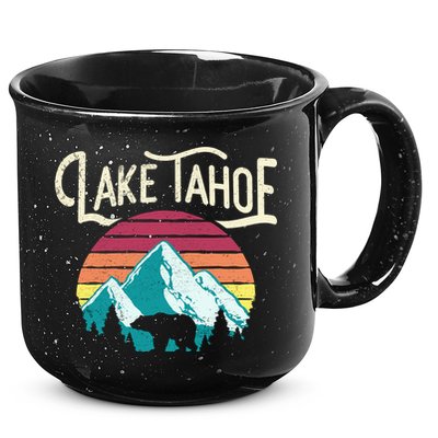 Vintage Lake Tahoe Mountain Bear California Retro Gift 15oz Campfire Ceramic Mug