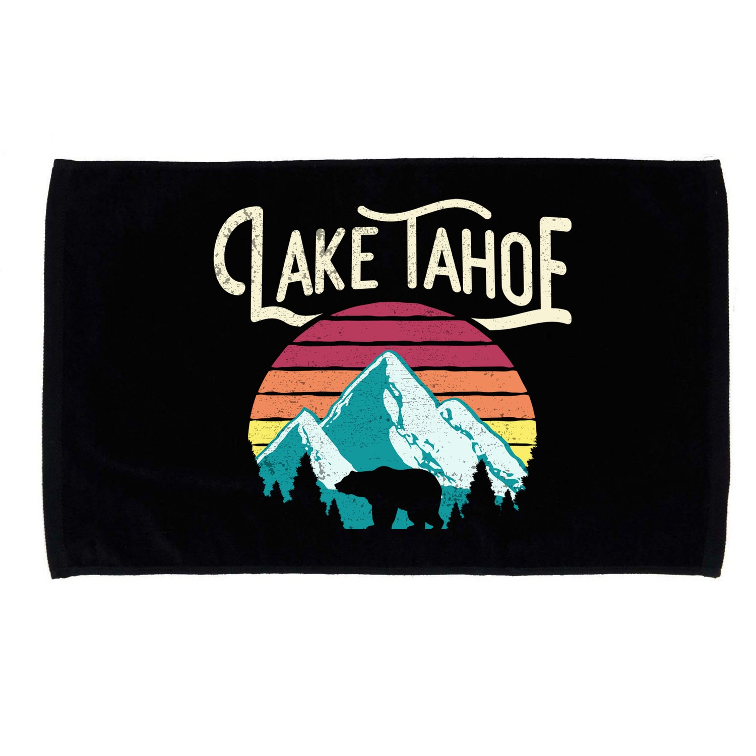 Vintage Lake Tahoe Mountain Bear California Retro Gift Microfiber Hand Towel