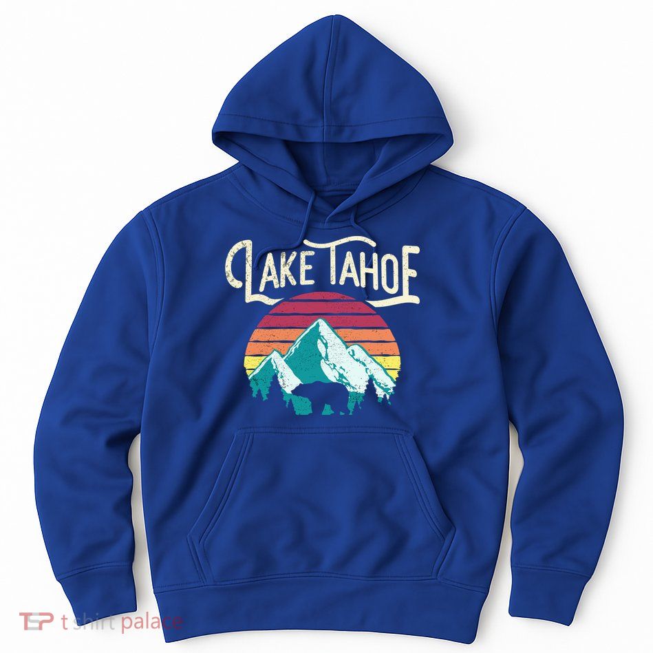 Vintage Lake Tahoe Mountain Bear California Retro Gift Hoodie