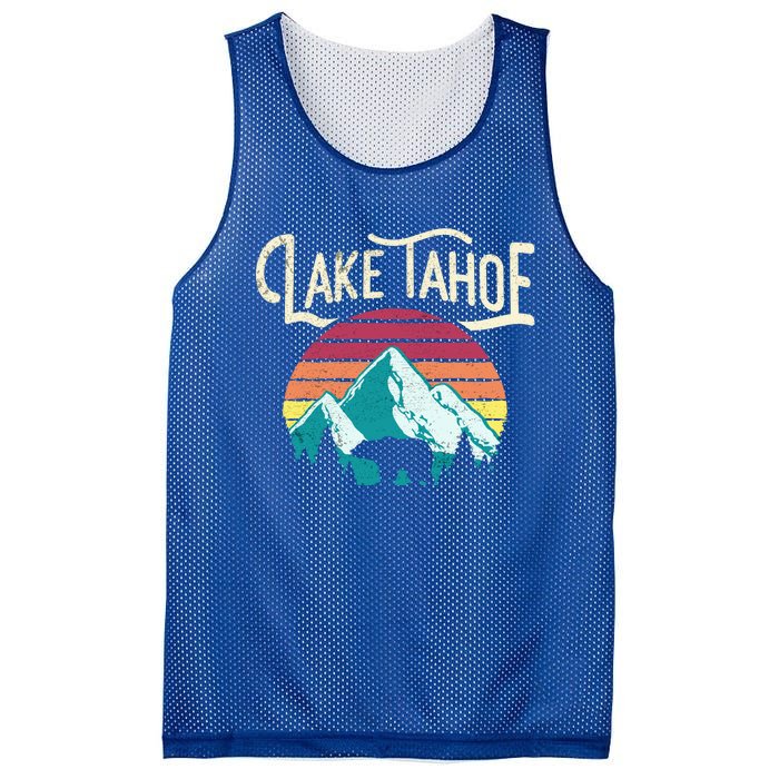 Vintage Lake Tahoe Mountain Bear California Retro Gift Mesh Reversible Basketball Jersey Tank