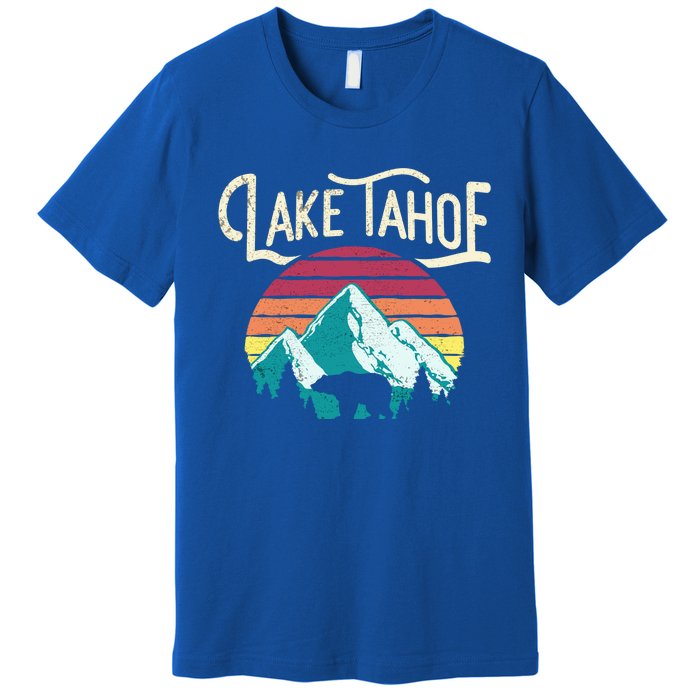 Vintage Lake Tahoe Mountain Bear California Retro Gift Premium T-Shirt