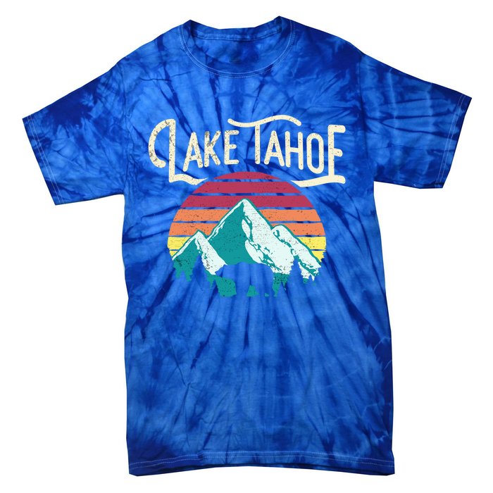 Vintage Lake Tahoe Mountain Bear California Retro Gift Tie-Dye T-Shirt