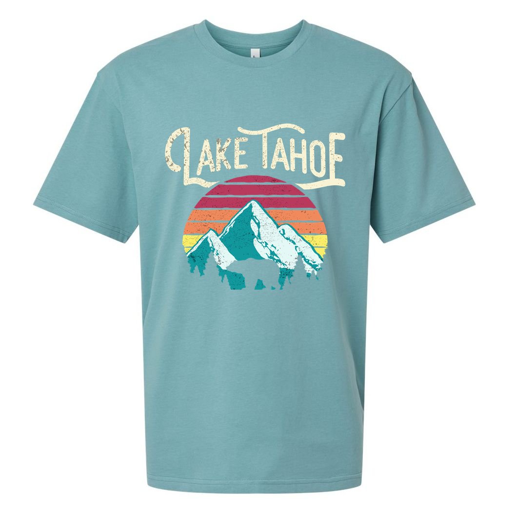 Vintage Lake Tahoe Mountain Bear California Retro Gift Sueded Cloud Jersey T-Shirt