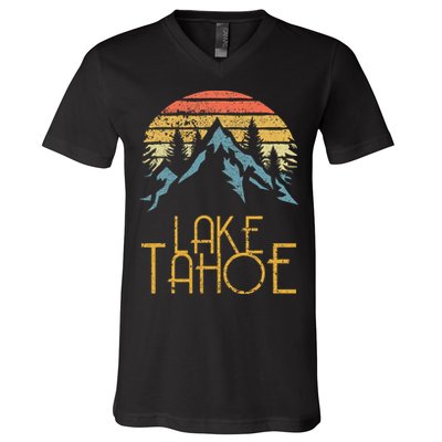 Vintage Lake Tahoe California Nevada Retro V-Neck T-Shirt