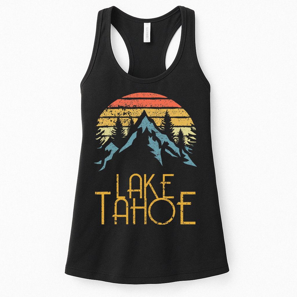 Vintage Lake Tahoe California Nevada Retro Womens Tank Top