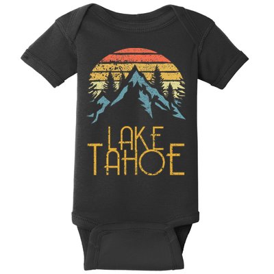 Vintage Lake Tahoe California Nevada Retro Baby Bodysuit