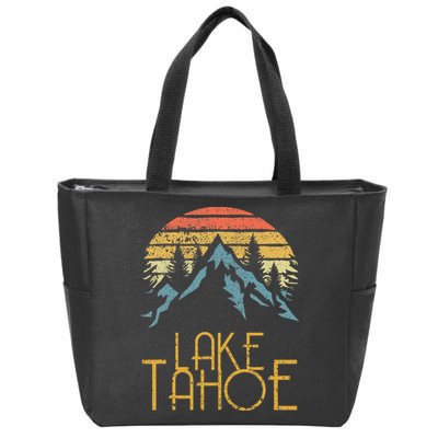 Vintage Lake Tahoe California Nevada Retro Zip Tote Bag