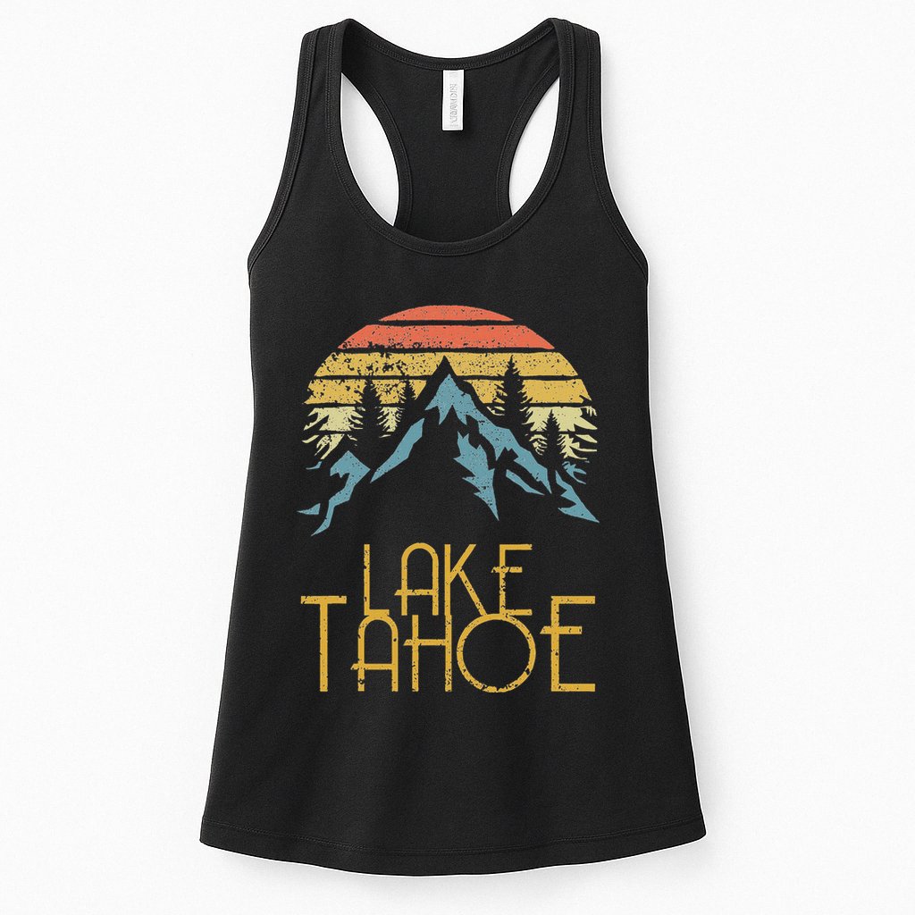 Vintage Lake Tahoe California Nevada Retro Womens Tank Top