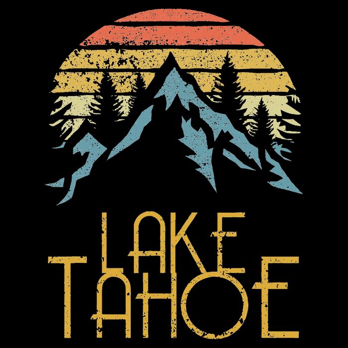Vintage Lake Tahoe California Nevada Retro Womens T-Shirt
