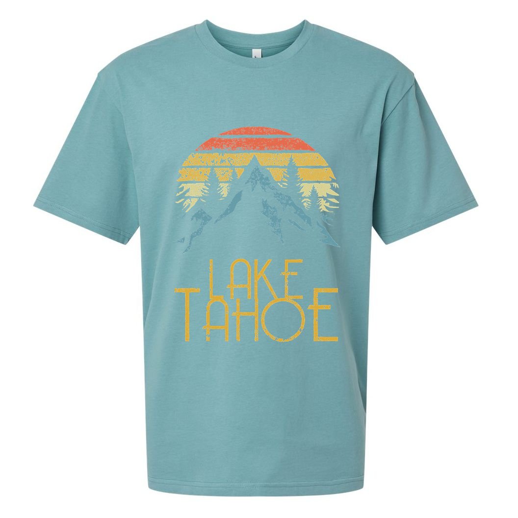 Vintage Lake Tahoe California Nevada Retro Sueded Cloud Jersey T-Shirt
