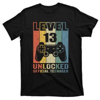 Vintage Level Teenager 13 Unlocked Birthday Gifts 13 Yr Old T-Shirt