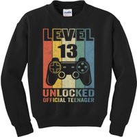 Vintage Level Teenager 13 Unlocked Birthday Gifts 13 Yr Old Kids Sweatshirt