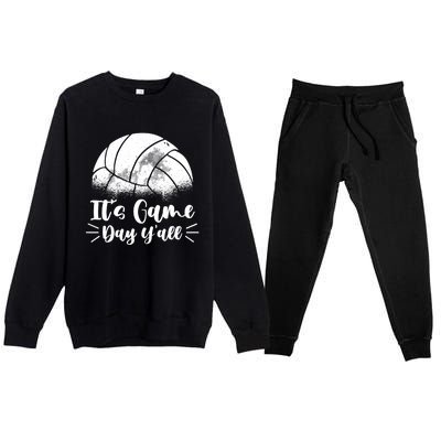 Volleyball Lover | Team Sport | It's Game Day Y'all Premium Crewneck Sweatsuit Set