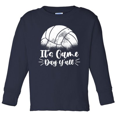 Volleyball Lover | Team Sport | It's Game Day Y'all Toddler Long Sleeve Shirt