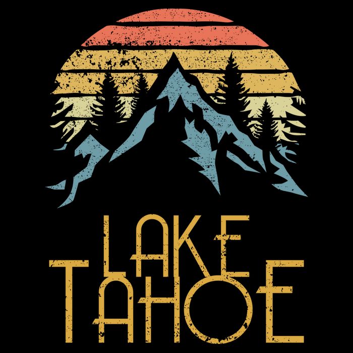 Vintage Lake Tahoe California Nevada Retro Gift Doggie Tank