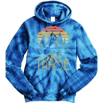 Vintage Lake Tahoe California Nevada Retro Gift Tie Dye Hoodie