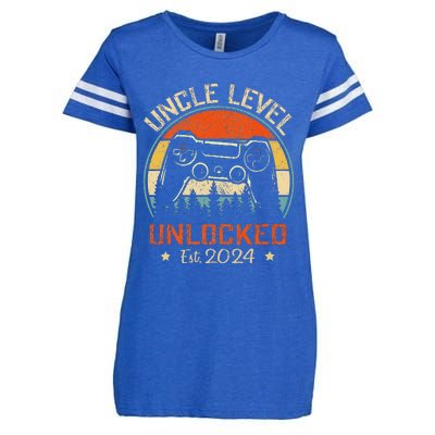 Vintage Leveled Up To Uncle Uncle Level Unlocked Est. 2024 Enza Ladies Jersey Football T-Shirt