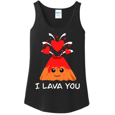 Volcano Lava Valentines Day For I I Lava You Love Ladies Essential Tank