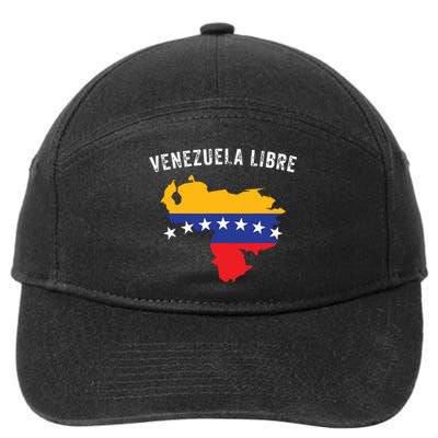 Venezuela Libre Venezuela Map 7 Stars Flag Family Souvenir 7-Panel Snapback Hat