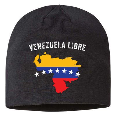 Venezuela Libre Venezuela Map 7 Stars Flag Family Souvenir Sustainable Beanie