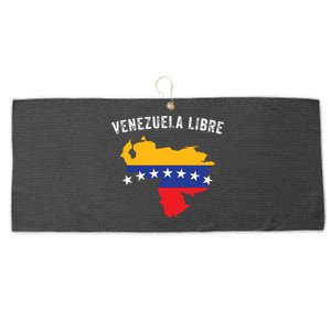 Venezuela Libre Venezuela Map 7 Stars Flag Family Souvenir Large Microfiber Waffle Golf Towel