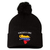 Venezuela Libre Venezuela Map 7 Stars Flag Family Souvenir Pom Pom 12in Knit Beanie