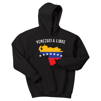 Venezuela Libre Venezuela Map 7 Stars Flag Family Souvenir Kids Hoodie