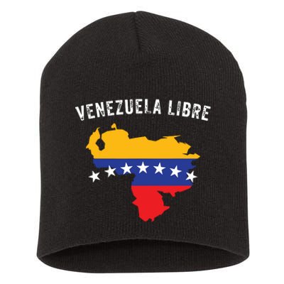 Venezuela Libre Venezuela Map 7 Stars Flag Family Souvenir Short Acrylic Beanie