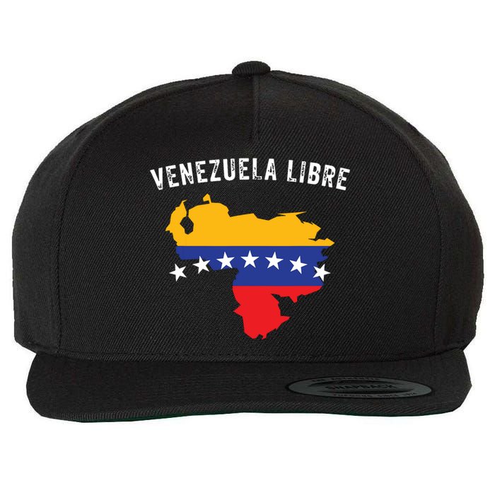 Venezuela Libre Venezuela Map 7 Stars Flag Family Souvenir Wool Snapback Cap