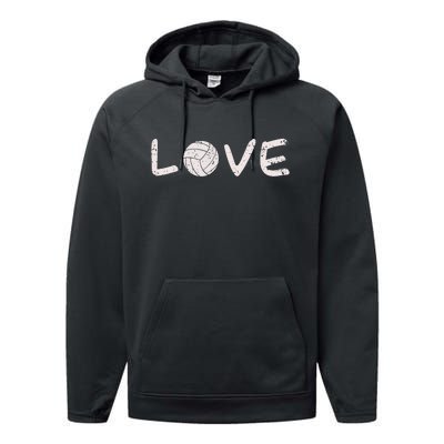 Volleyball Love Performance Fleece Hoodie