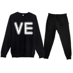 VE Love Valentine's Day Couple Matching Wife & Husband Premium Crewneck Sweatsuit Set