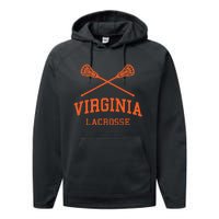 Virginia Lacrosse Vintage Lax Weathered Performance Fleece Hoodie