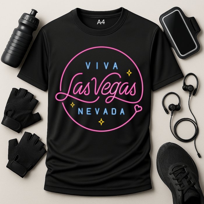 Viva Las Vegas Nevada Gift Cooling Performance Crew T-Shirt