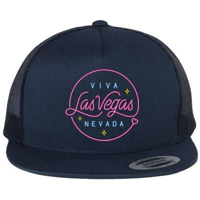 Viva Las Vegas Nevada Gift Flat Bill Trucker Hat