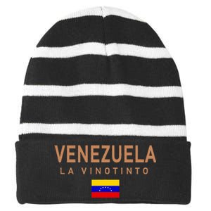 Venezuela La Vinotinto Team Striped Beanie with Solid Band