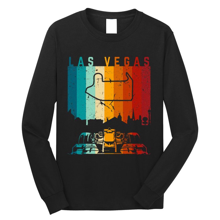 Vintage Las Vegas Formula Racing Track Circuit Fan Long Sleeve Shirt