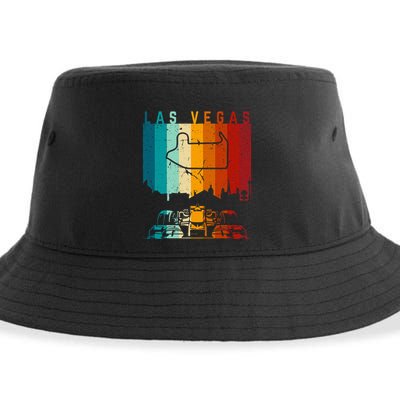 Vintage Las Vegas Formula Racing Track Circuit Fan Sustainable Bucket Hat
