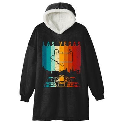 Vintage Las Vegas Formula Racing Track Circuit Fan Hooded Wearable Blanket