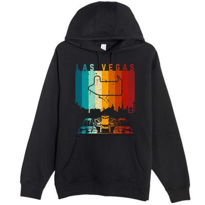 Vintage Las Vegas Formula Racing Track Circuit Fan Premium Pullover Hoodie
