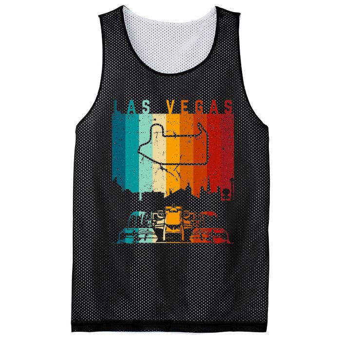 Vintage Las Vegas Formula Racing Track Circuit Fan Mesh Reversible Basketball Jersey Tank