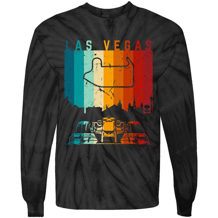 Vintage Las Vegas Formula Racing Track Circuit Fan Tie-Dye Long Sleeve Shirt