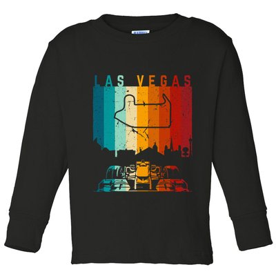 Vintage Las Vegas Formula Racing Track Circuit Fan Toddler Long Sleeve Shirt