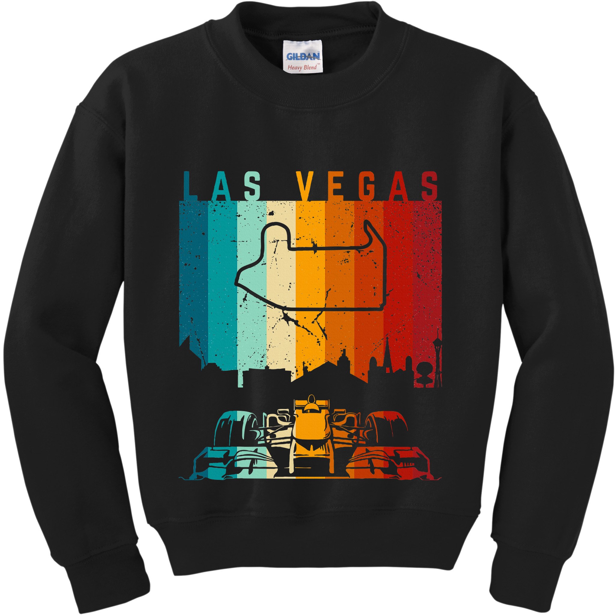 Vintage Las Vegas Formula Racing Track Circuit Fan Kids Sweatshirt