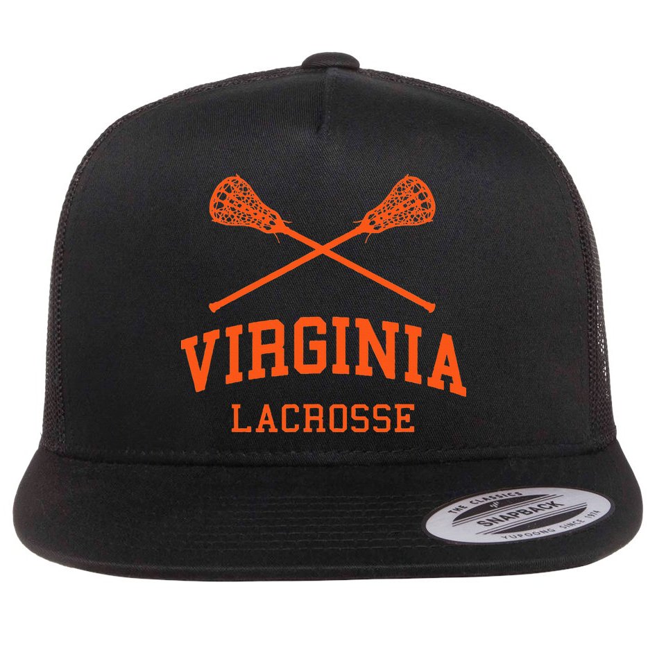 Virginia Lacrosse Vintage Lax Weathered Flat Bill Trucker Hat