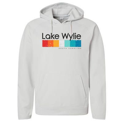 Vintage Lake Wylie Sc South Carolina Usa Retro Design Performance Fleece Hoodie