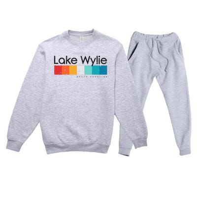 Vintage Lake Wylie Sc South Carolina Usa Retro Design Premium Crewneck Sweatsuit Set